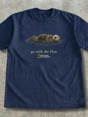 National Geographic Navy Otter 'Go With The Flow' Tee